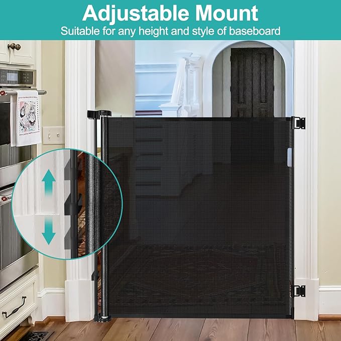 42 Inch Extra Tall Retractable Dog Gate Babies and Dogs Can't Get Under The Gate 55" Wide Retractable Baby Gates Extra Tall Baby Gate for Doorway Extra Tall Pet Gate Extra Tall Dog Gate for The House