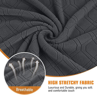 VANSOFY Recliner Covers, 3-Pieces Stretch Reclining Couch Covers with Pockets Reclining Couch Slipcovers 3 Seater Soft Washable Furniture Protector for Dogs Cats(Charcoal Gray)