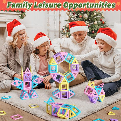 Rurvale Toddler Girl Toys, Magnetic Tiles Basic Set, Birthday Gifts Ideas for Girls Age 3-5, Magnetic Building Blocks, Magnet STEM Montessori Toddler Kids Toys Gifts for 3 4 5 6 7 Year Old Girls