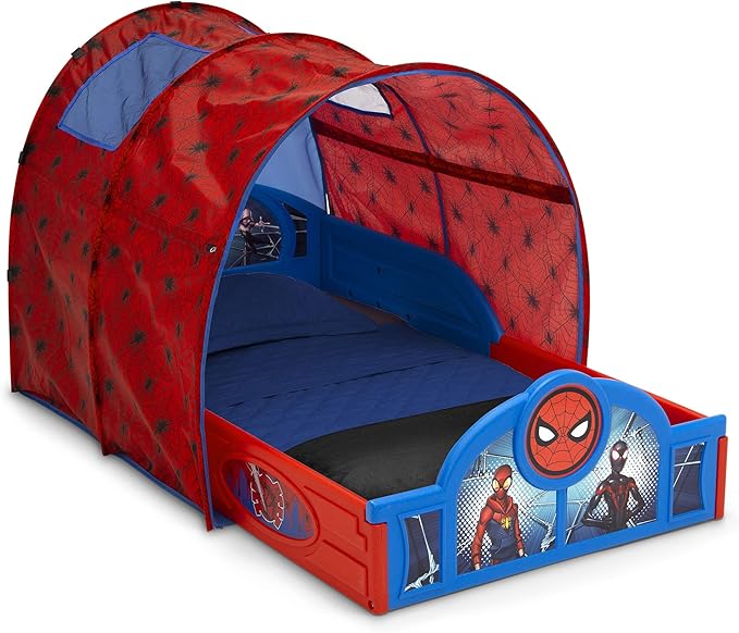 Delta Children Marvel Spider Man Sleep and Play Toddler Bed with Tent