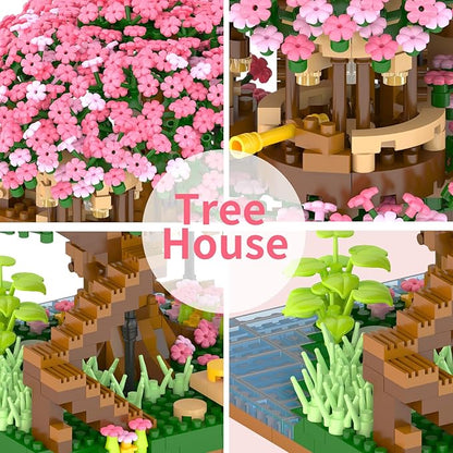 Cherry Blossom Tree Building Set,(2008pcs) Flowers Bonsai Tree Mini Blocks Kit for Adult,Japanese Sakura-Tree House Building Blocks Set,Gift Ideas for Girls 8 10 12 14+