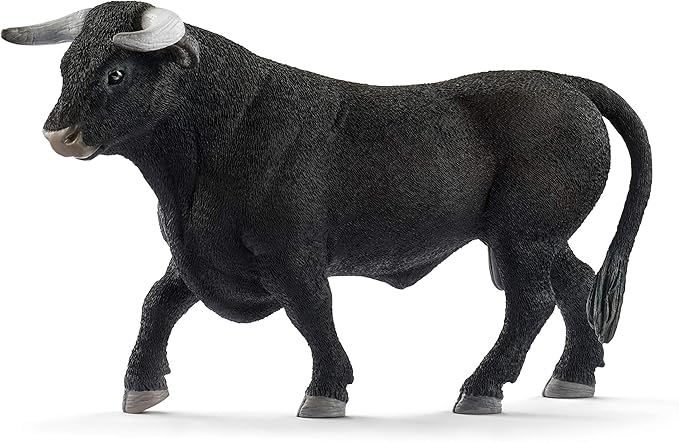 Schleich Farm World, Animal Toys for Boys and Girls 3 and Above, Black Bull Cow Toy Figurine, Ages 3+, Multicolor, 3.5 Inch