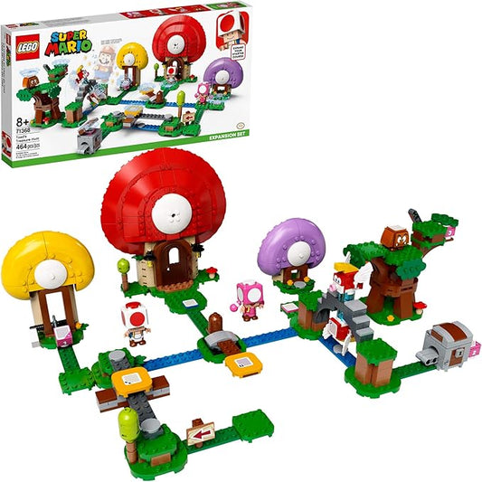 LEGO Super Mario Toad's Treasure Hunt Expansion Set 71368 Building Kit; Toy for Kids to Boost Their Super Mario Adventures with Mario Starter Course (71360) Playset (464 Pieces)