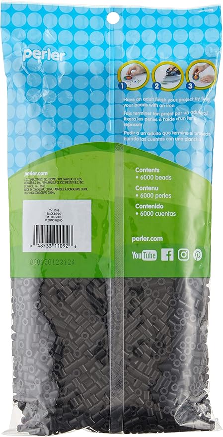 Perler Beads Fuse Beads for Crafts, Black, Small, 6000pcs