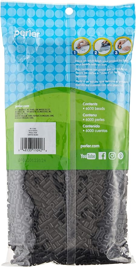 Perler Beads Fuse Beads for Crafts, Black, Small, 6000pcs