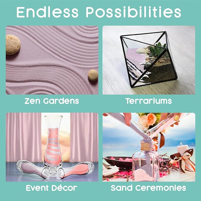 Sandsational Sparkle Wisteria Purple Unity Sand, 1 LB (16 oz), Colored Sand for Weddings, Vase Filler, Home Décor, Craft Sand, Aquarium Sand, and More