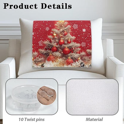 Christmas Decorations Xmas Tree Recliner Headrest Cover for Recliners Breathable Sofa Head Protector for Home Couch Loveseats Decoration 3pcs