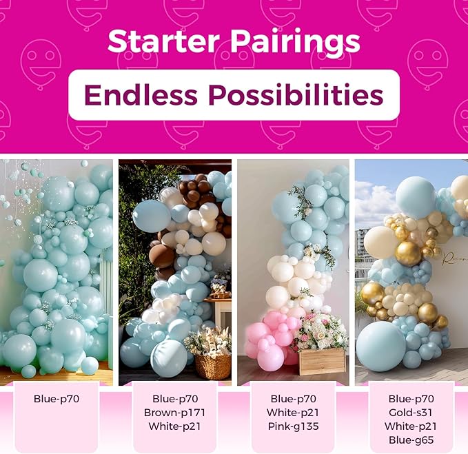 Bezente Dusty Blue Latex Party Balloons - 150 Pack 5 Inch Matte Small Helium Slate Balloons for Bridal Shower Wedding Birthday Party Decorations