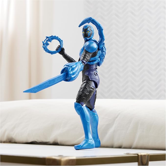DC Comics, Battle-Mode Blue Beetle Action Figure, 12-inch, Lights & Sounds, Easy to Pose, Movie Superhero Kids Toys for Boys & Girls, Ages 4+ (Pack of 4)