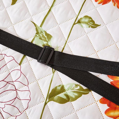 EVENHUG Loveseat Sofa Cover Sunflower Sofa Slipcover Washable Couch Cover 2 Cushion Sofa Furniture Protector Cover with Elastic Straps for Pets Kids Dog Cat (Loveseat,Orange)