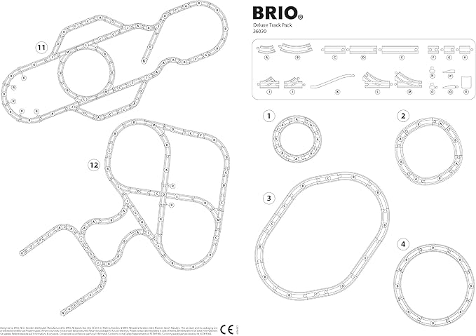 BRIO 36030 World Deluxe Track Pack - 70 Piece Wooden Train Set for Children 3 Years and Up | FSC-Certified Beech Wood | Compatible with All BRIO Railway Sets & Accessories | Ideal for Creative Play