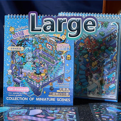 Large Sticker Book Collection, 700+ DIY 3D Sticker Scenes, Premium Reusable Craft Kit for Stress Relief, Mix and Match Creative Sets to Make Stickers for Gifts and Therapy [Royal Blue]
