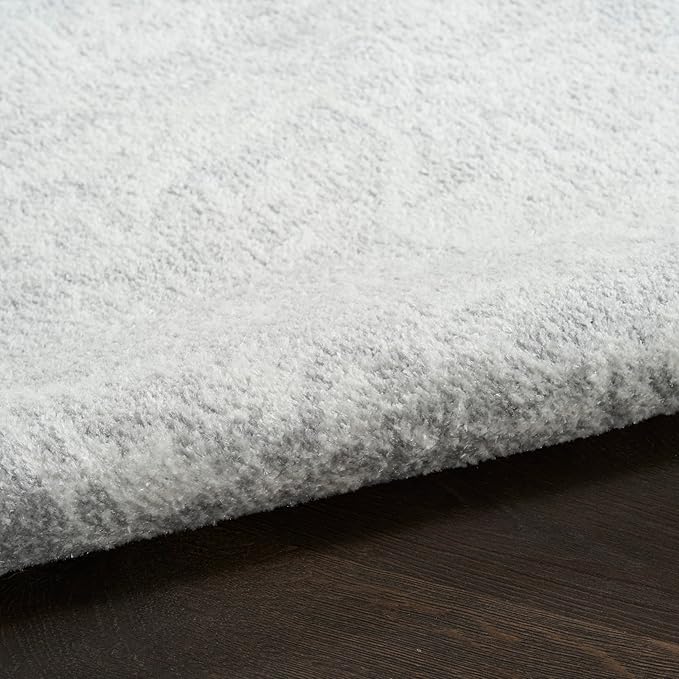 Nourison Astra Machine Washable Grey 5'3" x 7' Area Rug - Easy Cleaning, Non Shedding, Bed Room, Living Room, Dining Room, Kitchen (5' x 7')
