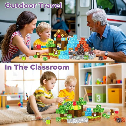 Magnetic Blocks, Magnetic Tiles Building Blocks, Magnets Cubes Toddler Kids Toys, Sensory STEM Montessori Toys for 3-5 4-6 5-7 6-8 Year Old Boys Girls Easter Birthday Gifts Travel Outdoor Kids Games