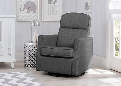 Delta Children Blair Slim Nursery Glider Swivel Rocker Chair, Charcoal