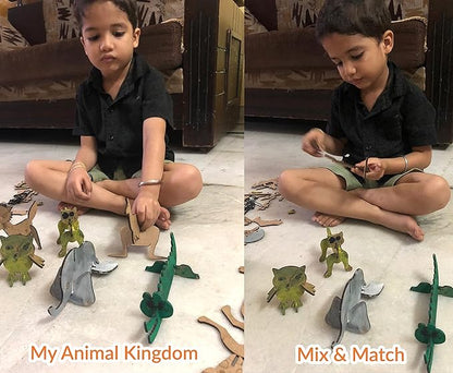 10in1 Craft DIY 3D Wooden Puzzles Bundle Set for Kids Age 3+ | Assemble Paint & Play Brain Teaser Puzzles | Educational STEM Toy for Boys Girls