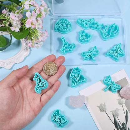ORIGACH 12 Pcs Forest Animals Polymer Clay Cutters, Wildflowers Design Clay Cutters for Polymer Clay Jewelry Earrings with a Clear Storage Box