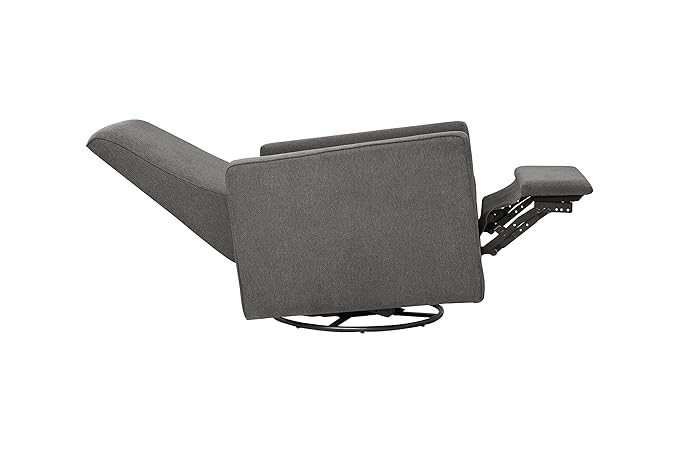 DaVinci Piper Upholstered Recliner and Swivel Glider in Dark Grey, Greenguard Gold & CertiPUR-US Certified