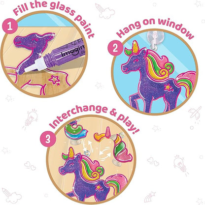 Imagimake Window Art Unicorn Toy Painting Kit | Suncatcher Art Supplies | Unicorn Toys for Girls Age 5-8 | Arts and Crafts for Kids Ages 8-12 | 6 Year Old Girl Gifts | Birthday Gifts for Girls