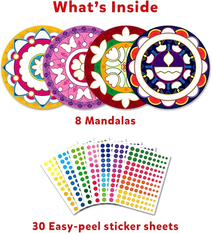 Skillmatics Art Activity - Dot It Mandala Art, No Mess Sticker Art for Kids, DIY Craft Kits, Scrapbooking, Gifts for Toddlers, Girls & Boys Ages 3, 4, 5, 6, 7