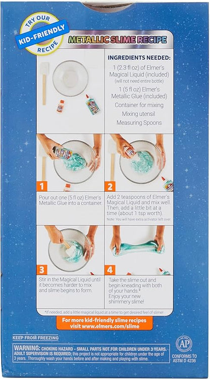 Elmer’s Metallic Slime Kit | Slime Supplies Include Elmer’s Metallic Glue, Elmer’s Magical Liquid Slime Activator, 4 Piece Kit