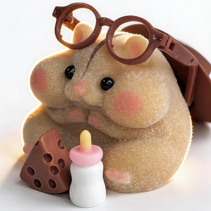 Handmade Taba Squishy Hamster Toy, Cute Squishy Hamster Fidget Toy, Realistic Hamster Toy, Soft Silicone Mochi Furry Toy, Stress Relief Gift for Adults & Kids, Sensory Anxiety Plushie(Brown)