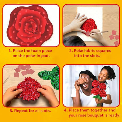 Skillmatics Poke-in Art - Rose Bouquet, DIY Wood Craft Kit, Mother’s Day Gift, Mess-Free Creative Play for Girls and Boys Ages 4, 5, 6, 7, 8, 9, 10, 11, 12, Fine Motor Skills
