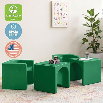ECR4Kids Tri-Me 3-In-1 Cube Chair, Kids Furniture, Green