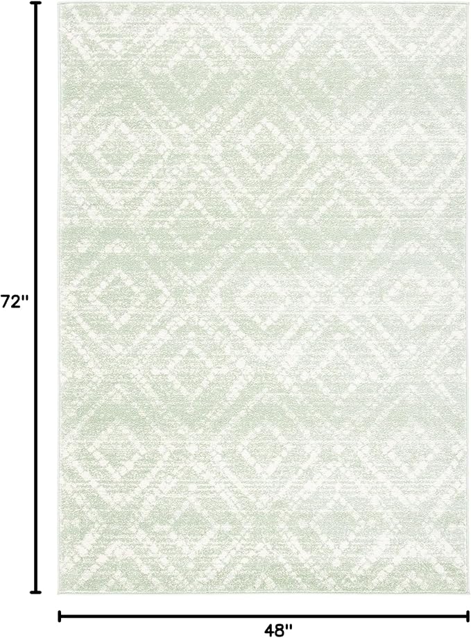 SAFAVIEH Adirondack Collection Accent Rug - 4' x 6', Green & Ivory, Modern Distressed Design, Non-Shedding & Easy Care, Ideal for High Traffic Areas in Entryway, Living Room, Bedroom (ADR131Y)