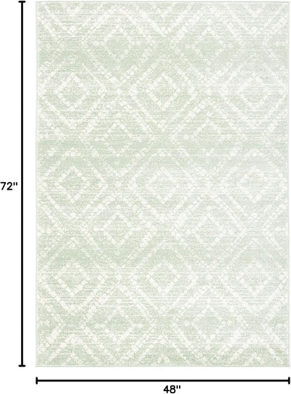 SAFAVIEH Adirondack Collection Accent Rug - 4' x 6', Green & Ivory, Modern Distressed Design, Non-Shedding & Easy Care, Ideal for High Traffic Areas in Entryway, Living Room, Bedroom (ADR131Y)