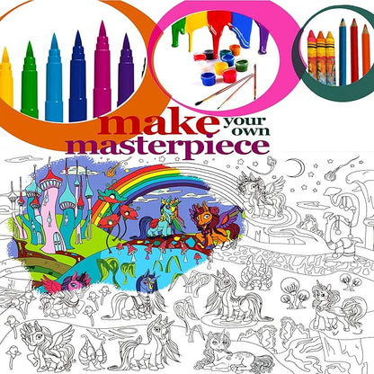 ALEX Art, Large Coloring Poster - Arts and Crafts Unicorn - Jumbo Table Coloring Sheet - Giant Coloring Posters for Kids - Creative Fun Birthday Gifts for Girls - Extra Huge Big Page Wall Size