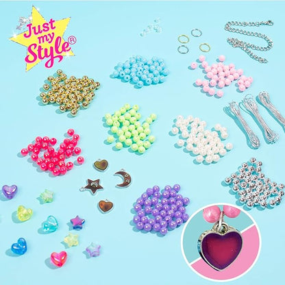 Just My Style Color-Changing Mood Jewelry Making Kit, Bracelet & Necklace Making Kit, Arts & Crafts Kit for Girls & Boys Ages 6-10