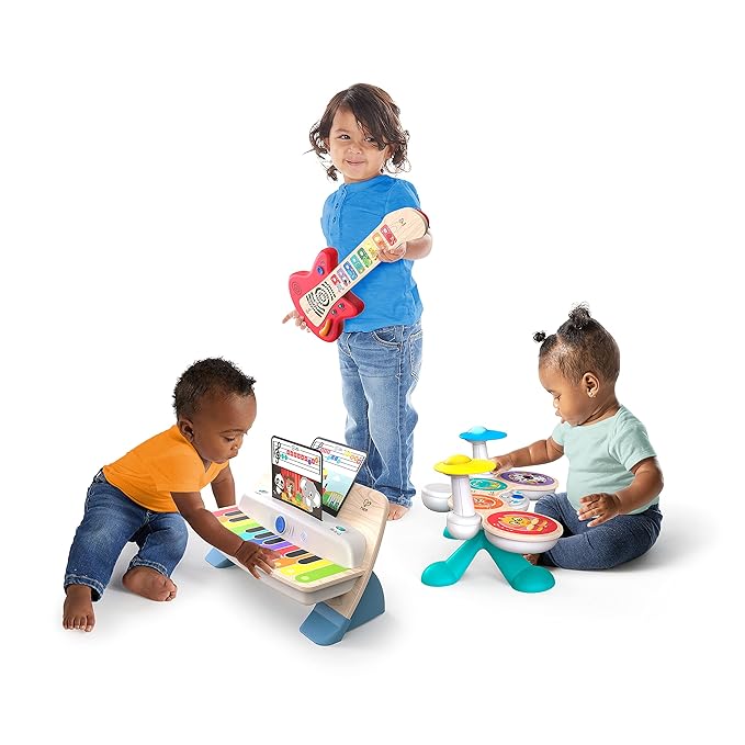 Baby Einstein Together in Tune Drums Safe Wireless Wooden Musical Toddler Toy, Magic Touch Collection, Age 12 Months+