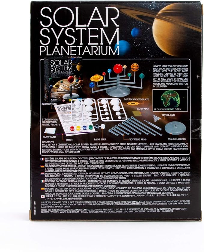4M Solar System Planetarium - DIY Glow In The Dark Astronomy Planet Model Stem Toys Gift for Kids & Teens, Girls & Boys, Model:3427