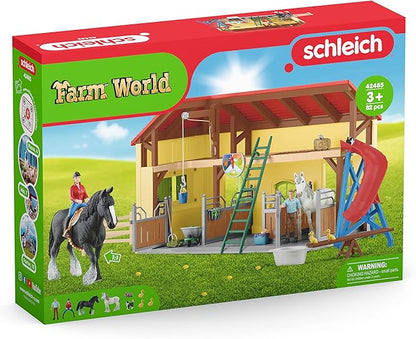 Schleich Farm World, 30-Piece Playset, Farm Toys and Farm Animals for Kids Ages 3-8, Horse Stable 10.5 x 49 x 34.5 cm