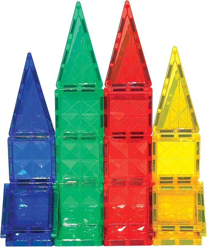 CreateOn Crayola Mini Magnetic PIP-Tiles, Bold Colors - Building Set for Kids, Magnetic Building Toys for Kids, STEM Travel Toys for Boys and Girls Ages 3+, 24-Piece Set (Bold)