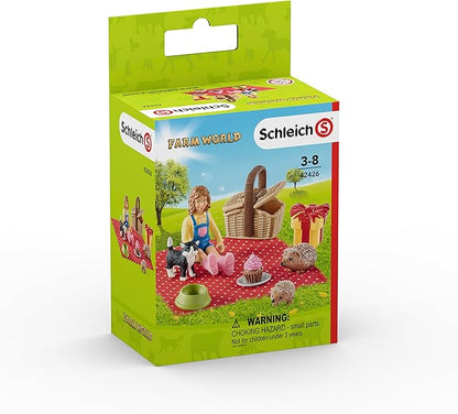 Schleich Farm World, Farm Animal Toys for Kids, Birthday Picnic Playset with Baby Animal Toys 10-piece set