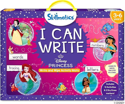Skillmatics I Can Write Disney Princess - Reusable Preschool Learning Activities, Educational Toys & Games, Handwriting Aids, Back to School Supplies, Gift for Students, Kids, Toddlers Ages 3, 4, 5, 6