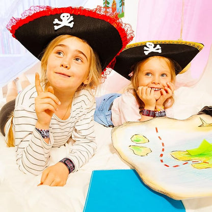 Junkin 40 Pieces Slap Bracelets for Kids Pirate Slap Bracelets for Party Favors Supplies Snap Bracelets Wristband School Prizes Birthday Exchanging Gifts Goodies Gadget Bulk