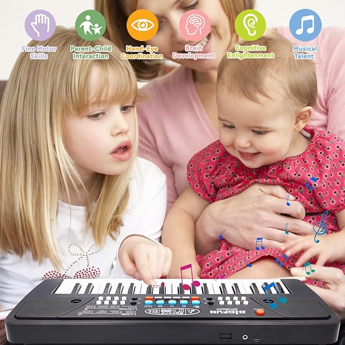 Kids Piano Keyboard, 37 Key Portable Electronic Piano for Kids Ages 3-6, Keyboard with Microphone Musical Toy Birthday Educational Xmas Gift Toys for 3 4 5 6 Year Old Boys Girls