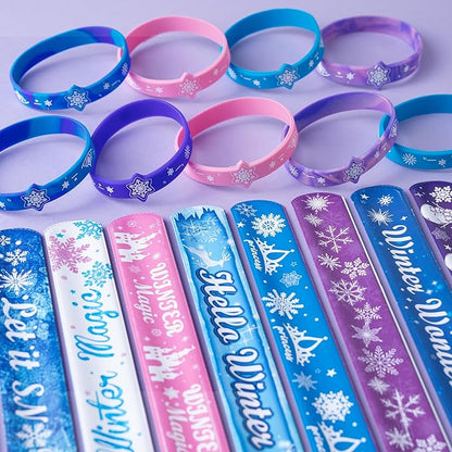 Frozen Party Favors 30 Slap Bracelets Birthday Supplies for Girls Kids, Frozen Theme Birthday Party Decorations