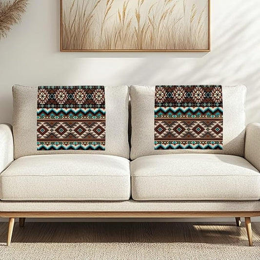 Aztec Recliner Headrest Cover Fabric Sofa Headrest Slipcovers Pet Scratch Resistant Couch Headrest Covers Furniture Protector for Recliner Leather Sofa Couch