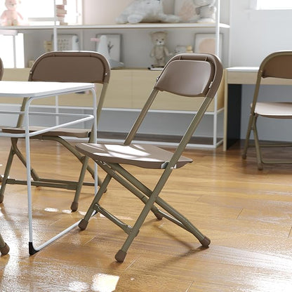 Flash Furniture Timmy 10 Pk. Kids Brown Plastic Folding Chair