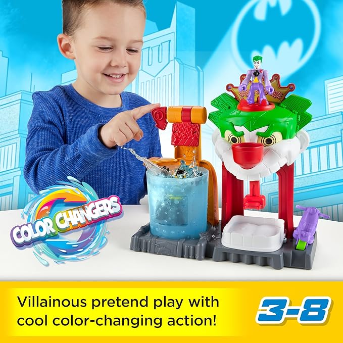 Fisher-Price Imaginext DC Super Friends Batman Toy Color Changers The Joker Funhouse Playset for Preschool Pretend Play Kids Ages 3+ Years