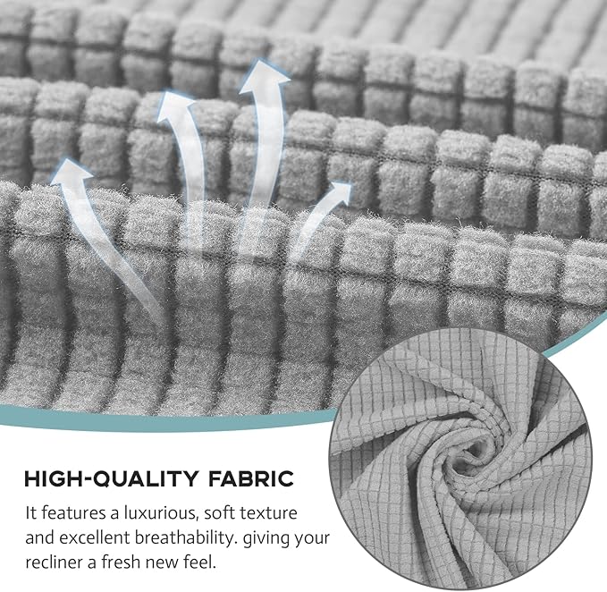 Recliner Chair Cover Lazy Boy Recliner Covers Recliner Covers for Recliner Chair 1 Piece Furniture Protector Prevent wear and pet Hair（Recliner,Light Grey）