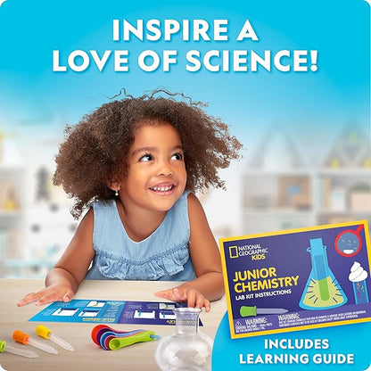 National Geographic Kids Junior Chemistry Set - Complete Early Learning Lab Kit with 50 Science Experiments for Kids and 20+ Lab Tools, Kids Chemistry Set, Science Experiments for Kids 4-6