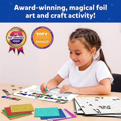 Skillmatics Art & Craft Activity - Foil Fun Letter & Number Stickers, Mess-Free Art, Project Kits, DIY Colorful Creative Activity, Gifts for Ages 5, 6, 7, 8, 9, and Up