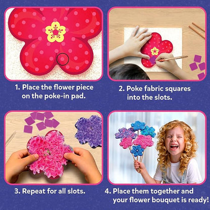 Skillmatics Poke-in Art - Flower Bouquet, DIY Wood Craft Kit, Mother’s Day Gift, Mess-Free Creative Play for Girls and Boys Ages 4, 5, 6, 7, 8, 9, Fine Motor Skills