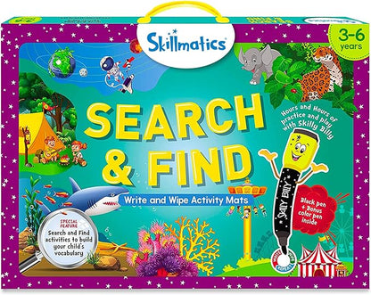 Skillmatics Preschool Learning Activity - Search and Find Educational Game, Perfect for Kids, Toddlers Who Love Toys, Art and Craft Activities, Gifts for Girls and Boys Ages 3, 4, 5, 6