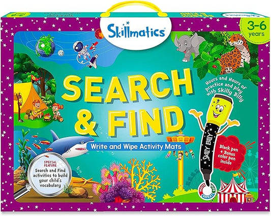 Skillmatics Preschool Learning Activity - Search and Find Educational Game, Perfect for Kids, Toddlers Who Love Toys, Art and Craft Activities, Gifts for Girls and Boys Ages 3, 4, 5, 6